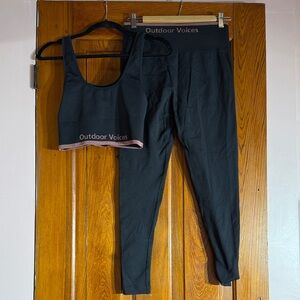 Outdoor Voices Black and Pink Activewear Set